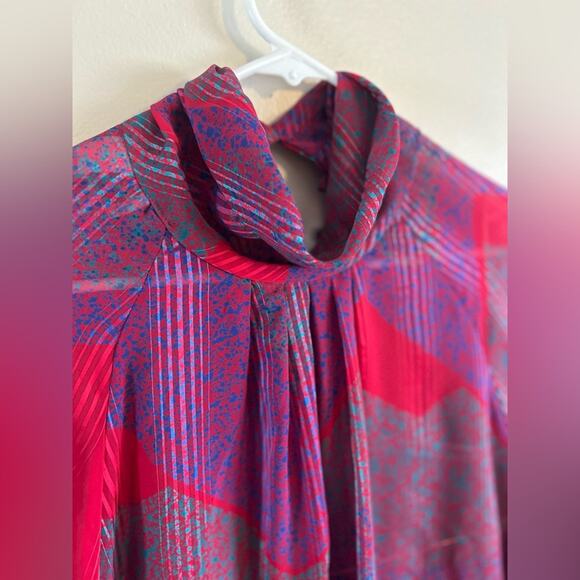 Wilroy Traveller New York Skirt + Blouse Set | Vintage | Cranberry Blue Teal - Picture 5 of 14